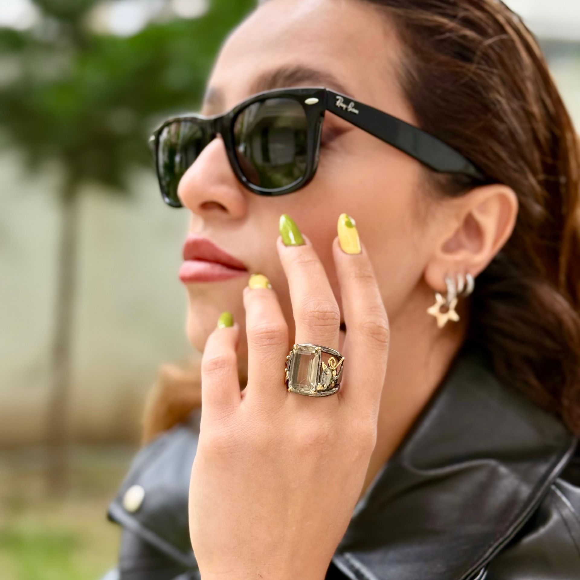 Dumanlı Kuvars Kedi Gümüş Yüzük