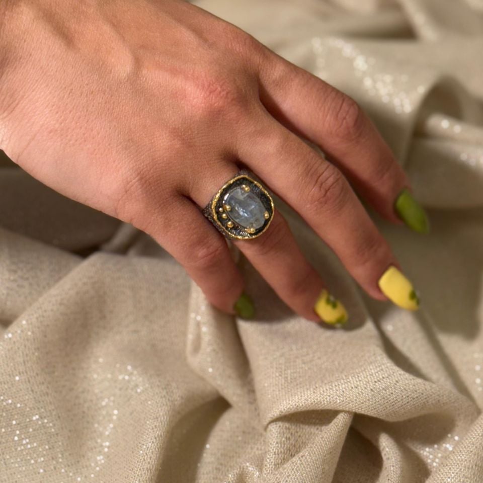 Kyanit Taşı Gümüş Yüzük