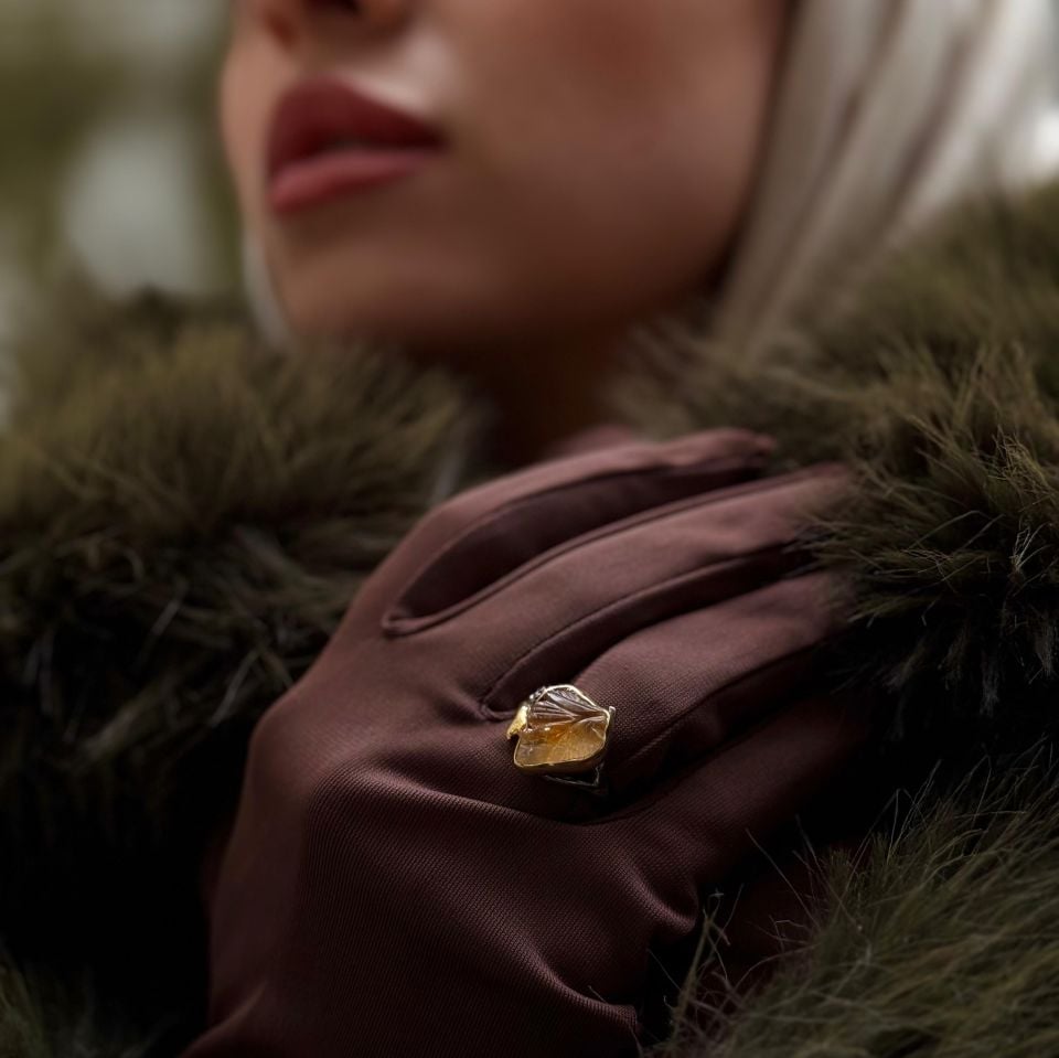 TOURMALINE ROSE GOLD PLATED SILVER RING