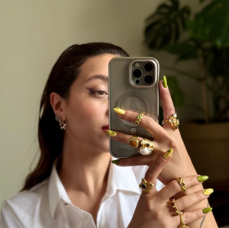 Sarı Safir Altın Kaplama Gümüş Yüzük