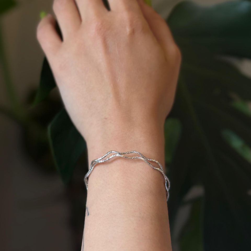 İtalyan Zig Zag Gümüş Bileklik